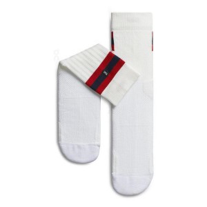 Calcetines On Running Tenis Hombre Blancos Rojos | On_MX8786