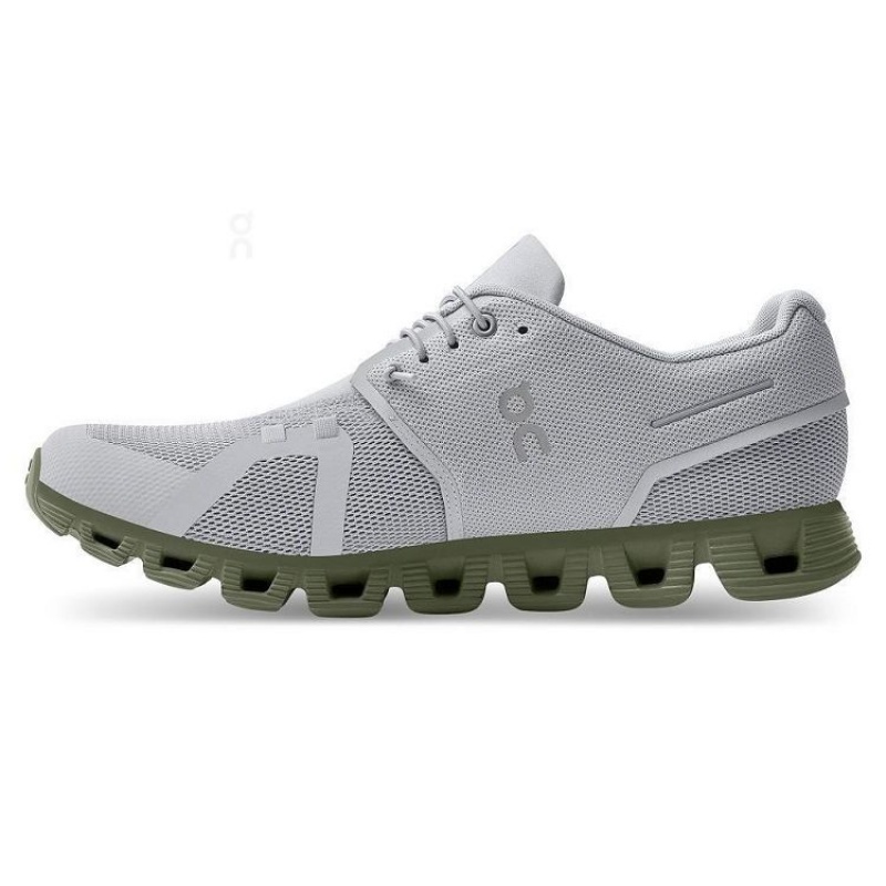 Tenis On Running Cloud 5 Hombre Grises Verde Oliva | On_MX8527